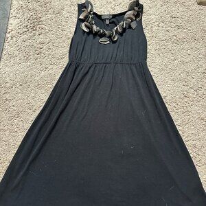 AnM Black Dress With Tulip Ruffles Chiffon Stretch Viscose Size Small Excellent